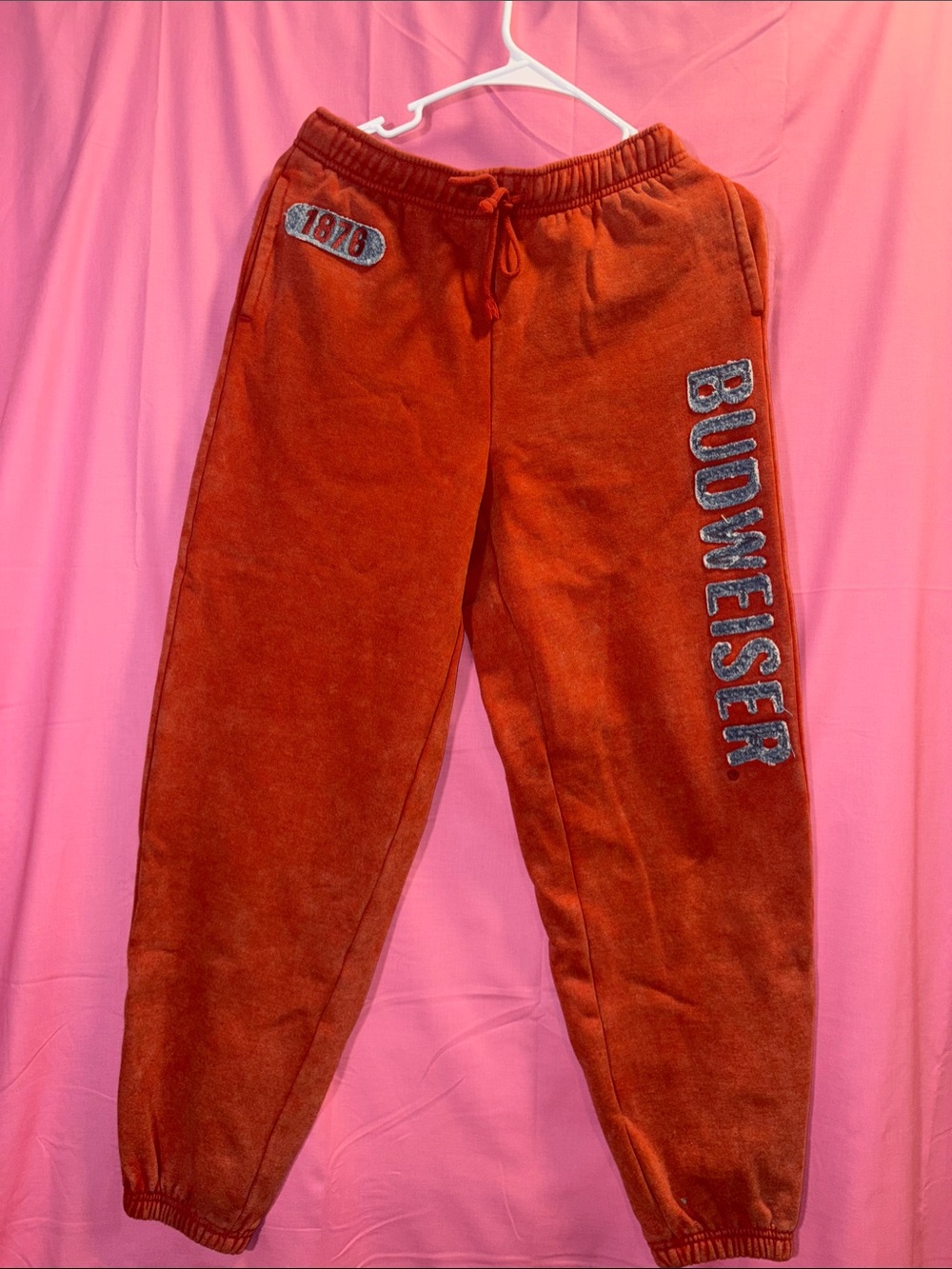 PacSun Orange Budweiser Logo Track Joggers